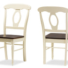 Baxton Studio Napoleon French Country Cottage Buttermilk and "Cherry" Brown Finishing Wood Dining Chair