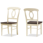 Baxton Studio Napoleon French Country Cottage Buttermilk and "Cherry" Brown Finishing Wood Dining Chair