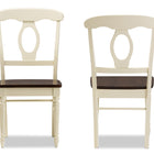 Baxton Studio Napoleon French Country Cottage Buttermilk and "Cherry" Brown Finishing Wood Dining Chair