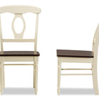 Baxton Studio Napoleon French Country Cottage Buttermilk and "Cherry" Brown Finishing Wood Dining Chair