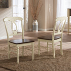 Baxton Studio Napoleon French Country Cottage Buttermilk and "Cherry" Brown Finishing Wood Dining Chair