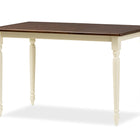 Baxton Studio Napoleon French Country Cottage Buttermilk and "Cherry" Brown Finishing Wood 5-Piece Dining Set