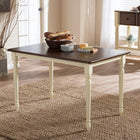 Baxton Studio Napoleon French Country Cottage Buttermilk and "Cherry" Brown Finishing Wood Dining Table