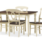 Baxton Studio Napoleon French Country Cottage Buttermilk and "Cherry" Brown Finishing Wood 5-Piece Dining Set