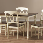 Baxton Studio Napoleon French Country Cottage Buttermilk and "Cherry" Brown Finishing Wood 5-Piece Dining Set