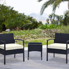 Manhattan Comfort Noli Modern 3-Piece Conversation Set in Black and Cream