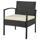 Manhattan Comfort Noli Modern 3-Piece Conversation Set in Black and Cream