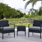 Manhattan Comfort Noli Modern 3-Piece Conversation Set in Black and Gray
