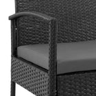 Manhattan Comfort Noli Modern 3-Piece Conversation Set in Black and Gray