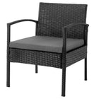 Manhattan Comfort Noli Modern 3-Piece Conversation Set in Black and Gray