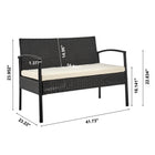 Manhattan Comfort Noli Modern 4-Piece Conversation Set in Black and Cream