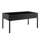 Manhattan Comfort Noli Modern 4-Piece Conversation Set in Black and Cream