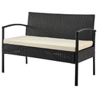 Manhattan Comfort Noli Modern 4-Piece Conversation Set in Black and Cream