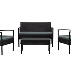 Manhattan Comfort Noli Modern 4-Piece Conversation Set in Black and Gray