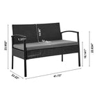 Manhattan Comfort Noli Modern 4-Piece Conversation Set in Black and Gray