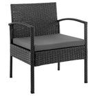 Manhattan Comfort Noli Modern 4-Piece Conversation Set in Black and Gray
