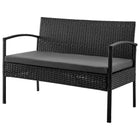 Manhattan Comfort Noli Modern 4-Piece Conversation Set in Black and Gray