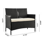 Manhattan Comfort Imperia Modern 4-Piece Conversation Set in Black and Cream