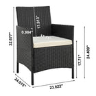 Manhattan Comfort Imperia Modern 4-Piece Conversation Set in Black and Cream