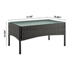 Manhattan Comfort Imperia Modern 4-Piece Conversation Set in Black and Cream