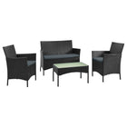 Manhattan Comfort Imperia Modern 4-Piece Conversation Set in Black and Gray