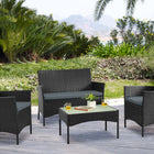 Manhattan Comfort Imperia Modern 4-Piece Conversation Set in Black and Gray