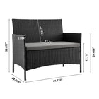 Manhattan Comfort Imperia Modern 4-Piece Conversation Set in Black and Gray