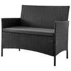 Manhattan Comfort Imperia Modern 4-Piece Conversation Set in Black and Gray