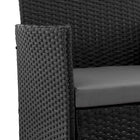 Manhattan Comfort Imperia Modern 4-Piece Conversation Set in Black and Gray