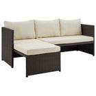 Manhattan Comfort Menton Modern 3-Piece Sectional Set in Brown and Cream