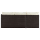 Manhattan Comfort Menton Modern 3-Piece Sectional Set in Brown and Cream