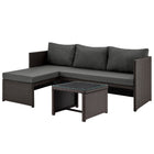 Manhattan Comfort Menton Modern 3-Piece Sectional Set in Brown and Gray