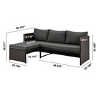 Manhattan Comfort Menton Modern 3-Piece Sectional Set in Brown and Gray