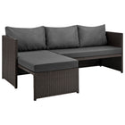 Manhattan Comfort Menton Modern 3-Piece Sectional Set in Brown and Gray