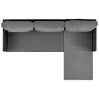 Manhattan Comfort Menton Modern 3-Piece Sectional Set in Brown and Gray