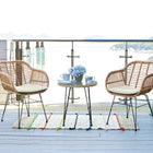 Manhattan Comfort Antibes Modern 3-Piece Conversation Set in Tan and Cream