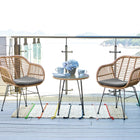 Manhattan Comfort Antibes Modern 3-Piece Conversation Set in Tan and Gray