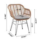 Manhattan Comfort Antibes Modern 3-Piece Conversation Set in Tan and Gray
