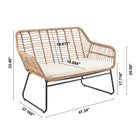 Manhattan Comfort Antibes Modern 4-Piece Conversation Set in Tan and Cream