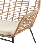Manhattan Comfort Antibes Modern 4-Piece Conversation Set in Tan and Cream