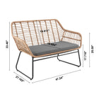 Manhattan Comfort Antibes Modern 4-Piece Conversation Set in Tan and Gray