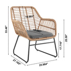 Manhattan Comfort Antibes Modern 4-Piece Conversation Set in Tan and Gray