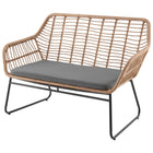 Manhattan Comfort Antibes Modern 4-Piece Conversation Set in Tan and Gray