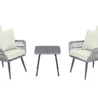 Manhattan Comfort Cannes Modern 3-Piece Conversation Set in Gray and Cream