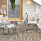 Manhattan Comfort Cannes Modern 3-Piece Conversation Set in Gray and Cream