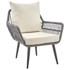 Manhattan Comfort Cannes Modern 3-Piece Conversation Set in Gray and Cream
