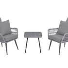 Manhattan Comfort Cannes Modern 3-Piece Conversation Set in Gray