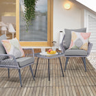 Manhattan Comfort Cannes Modern 3-Piece Conversation Set in Gray