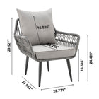 Manhattan Comfort Cannes Modern 3-Piece Conversation Set in Gray