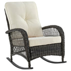 Manhattan Comfort Fruttuo Traditional Upholstered Rocking Chair in Cream and Black